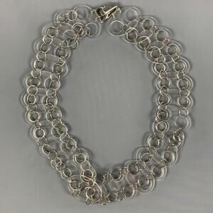 PACO RABANNE Clear Silver Link Lucite Ring Necklace Belt